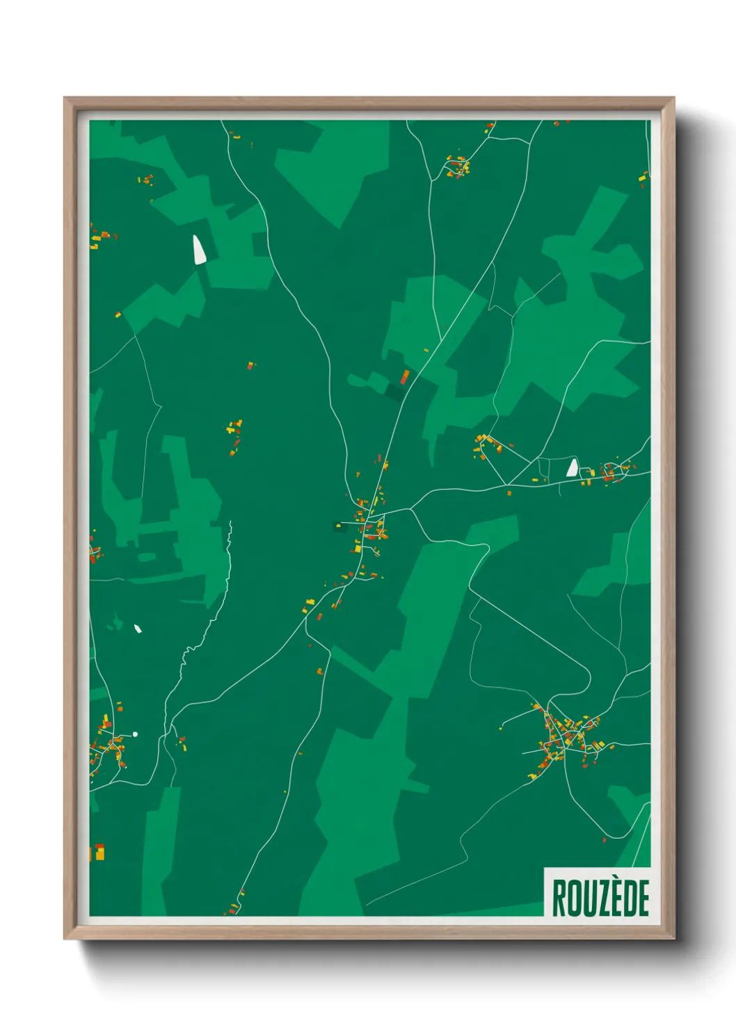 Une affiche de carte sur Rouzède