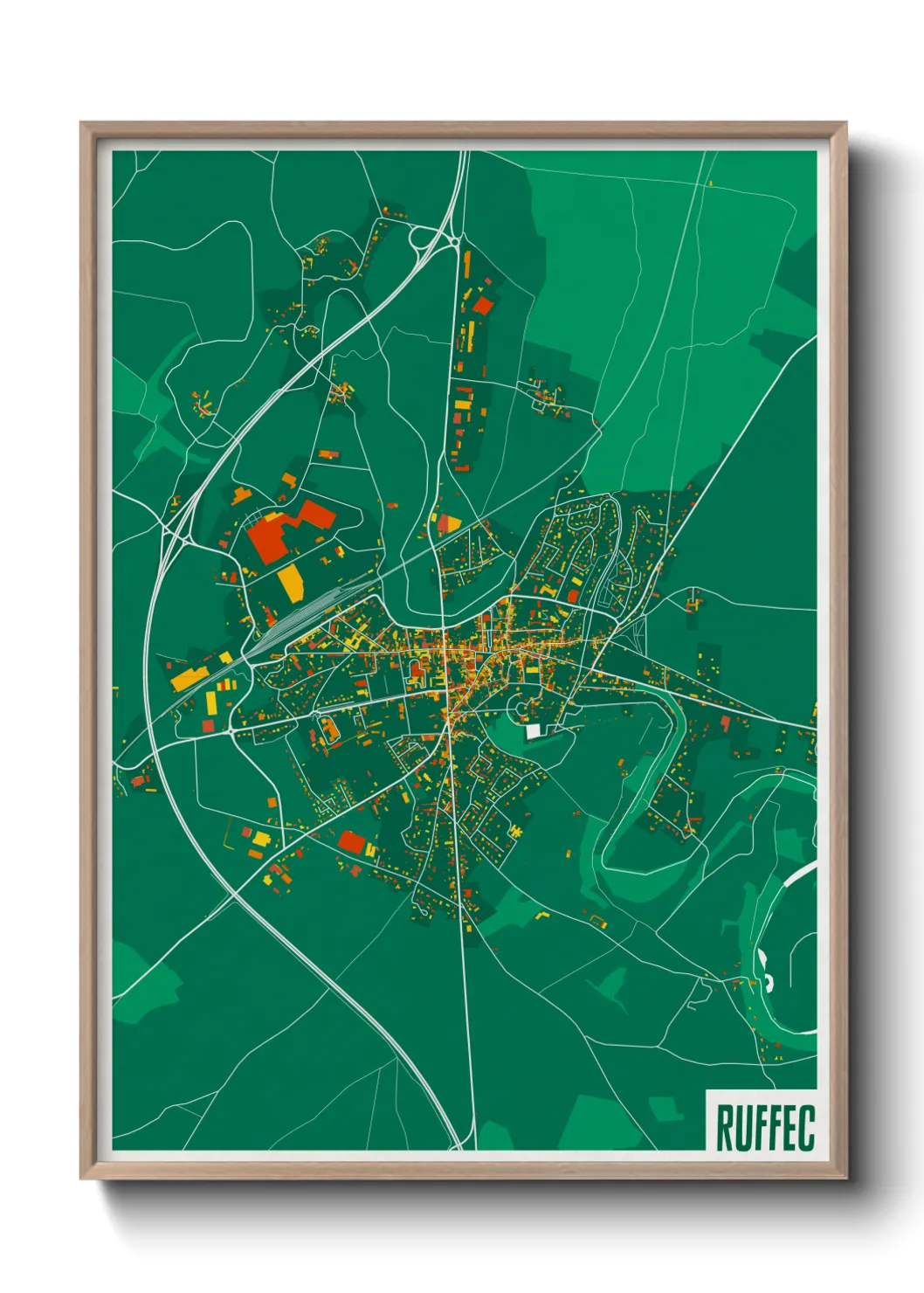 Une affiche de carte sur Ruffec