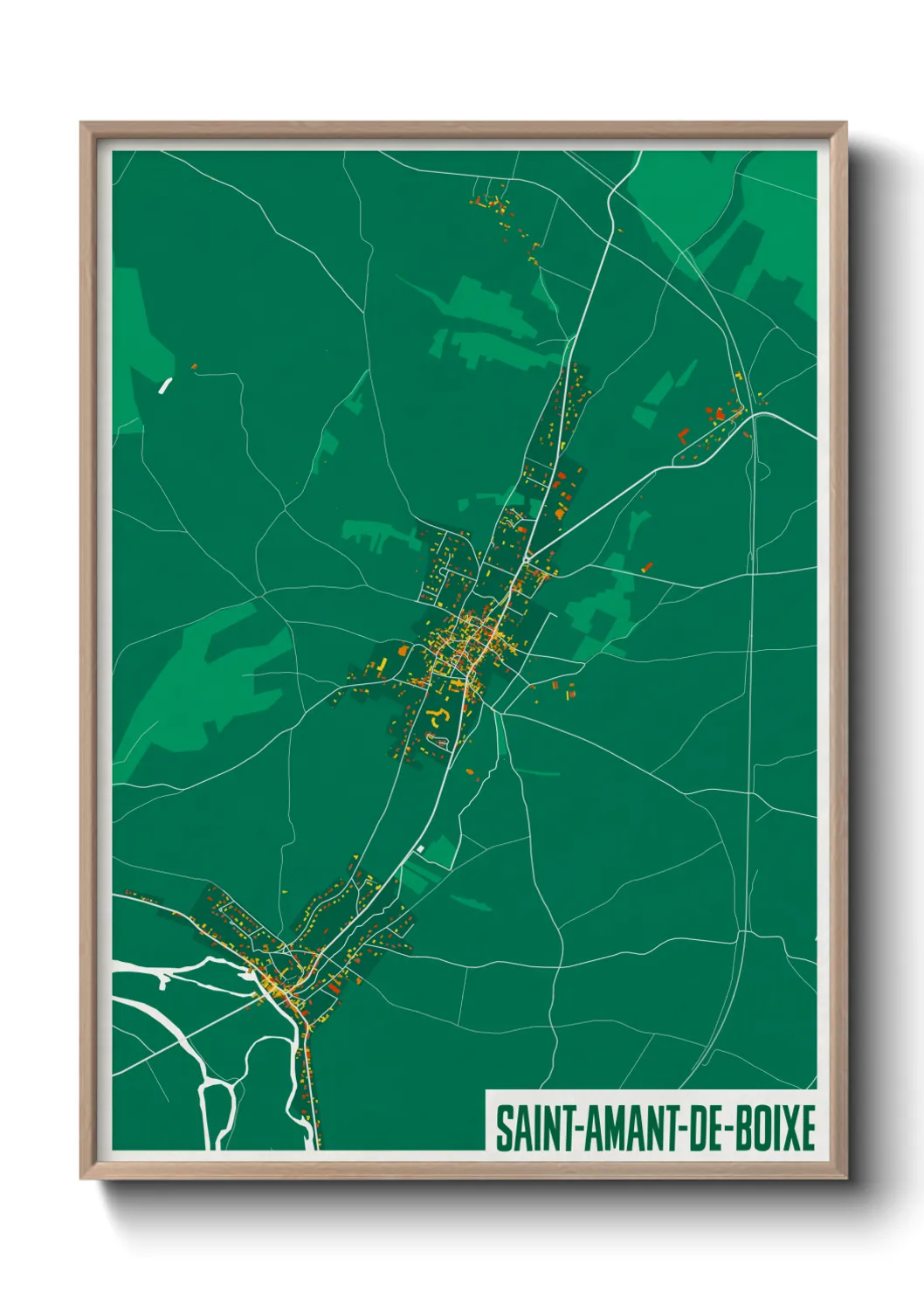 Une affiche de carte sur Saint-Amant-de-Boixe