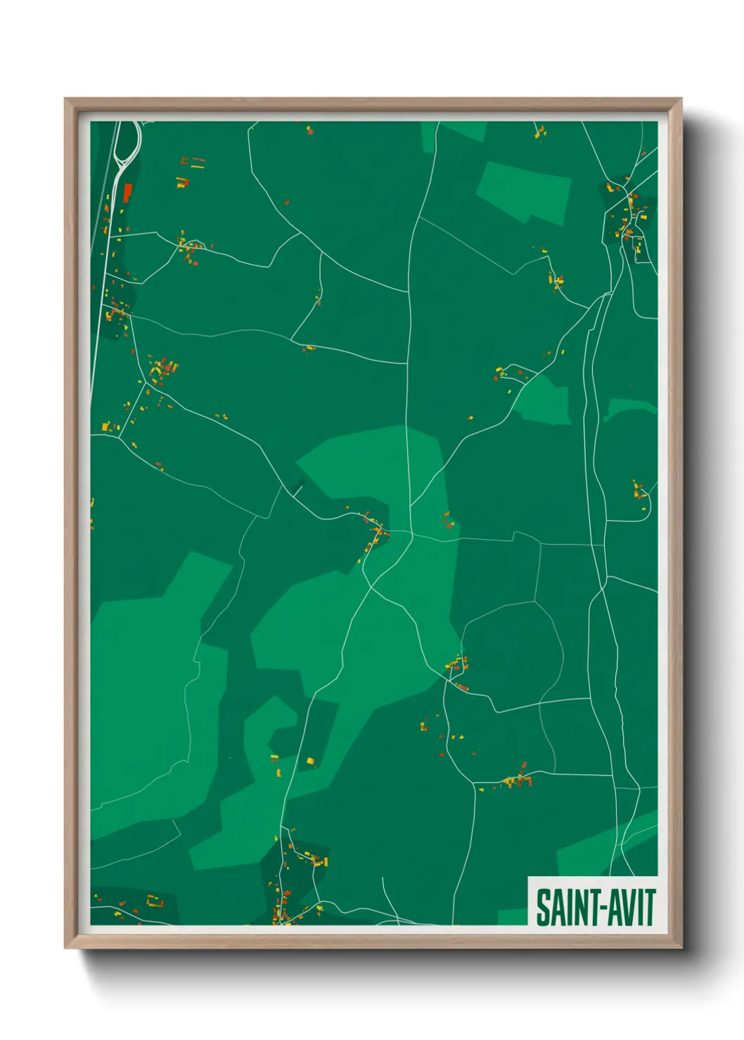Une affiche de carte sur Saint-Avit