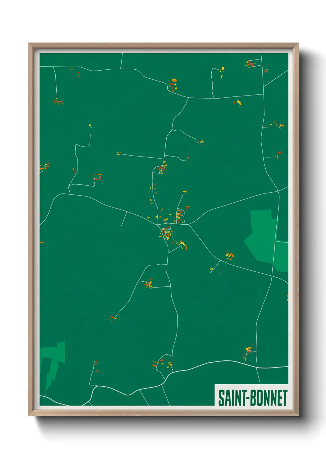 Une affiche de carte sur Saint-Bonnet