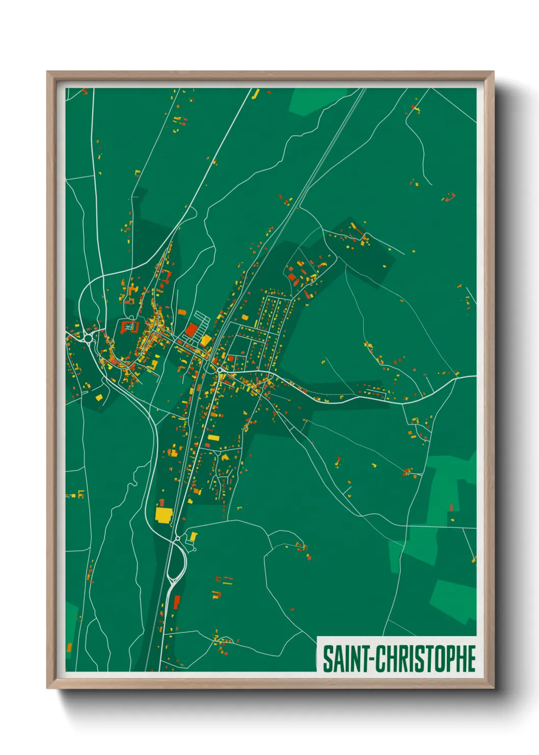 Une affiche de carte sur Saint-Christophe