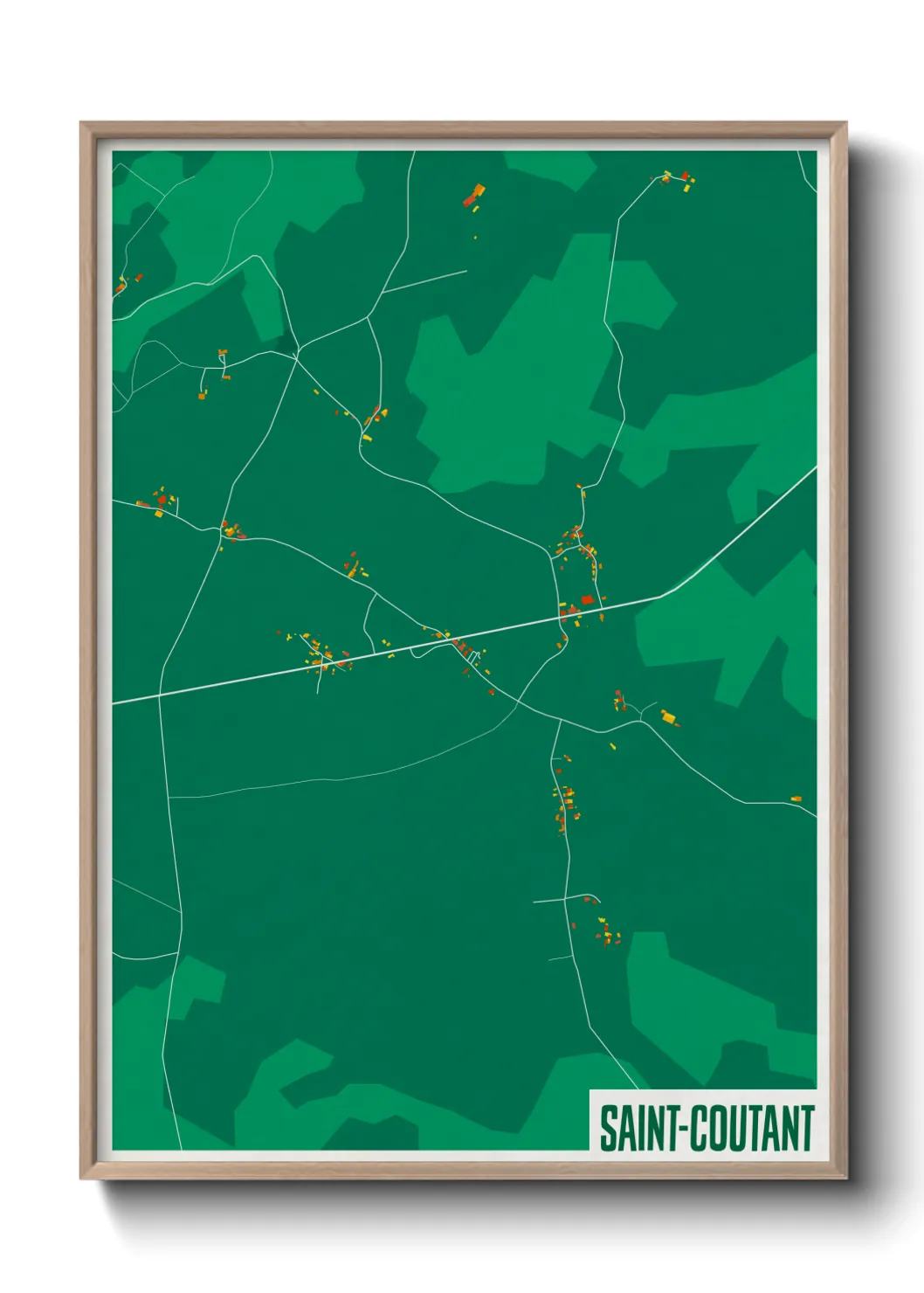 Une affiche de carte sur Saint-Coutant