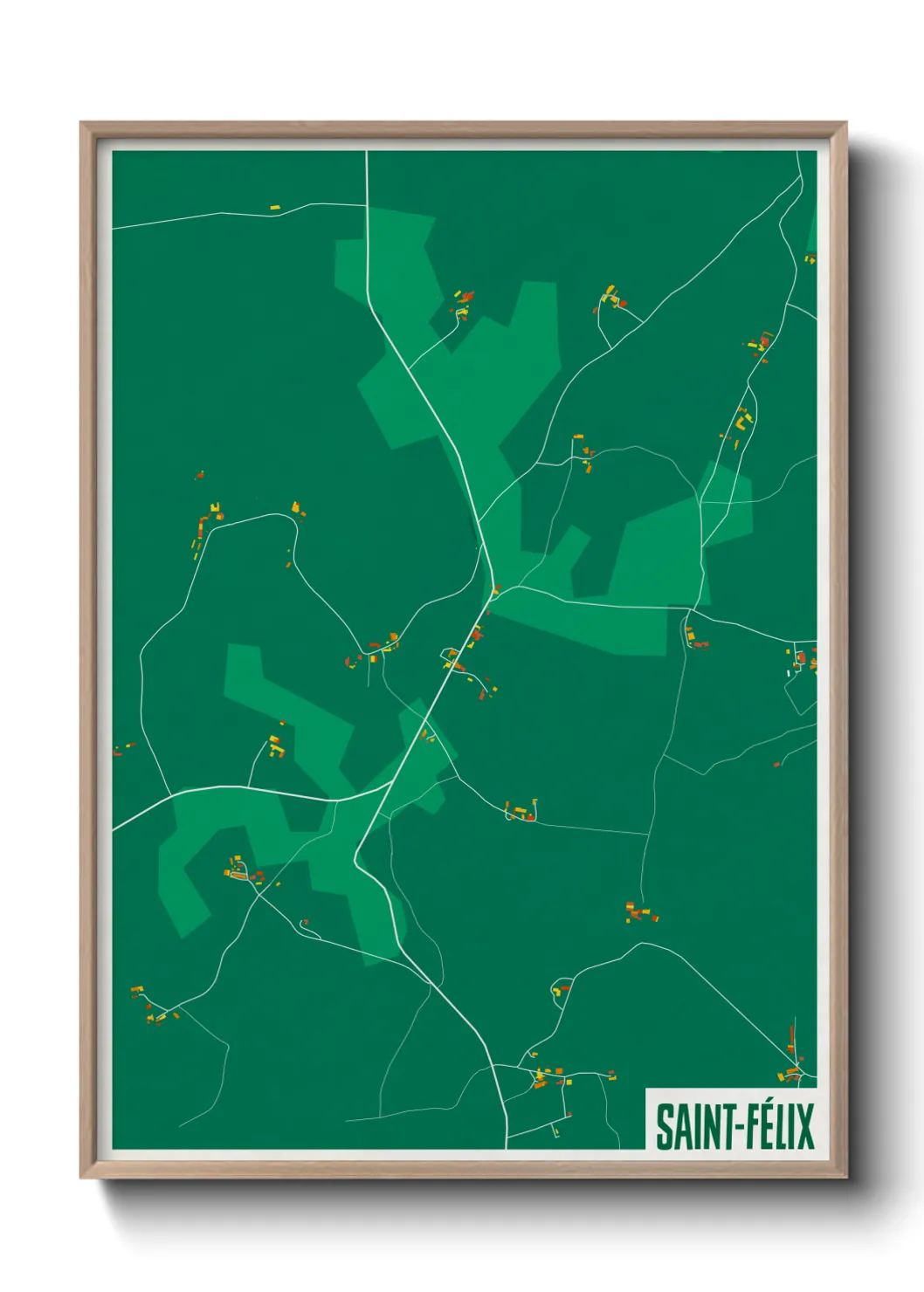 Une affiche de carte sur Saint-Félix