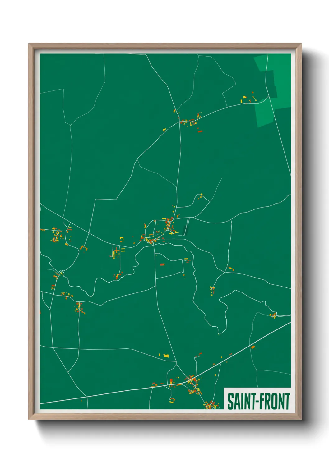Une affiche de carte sur Saint-Front