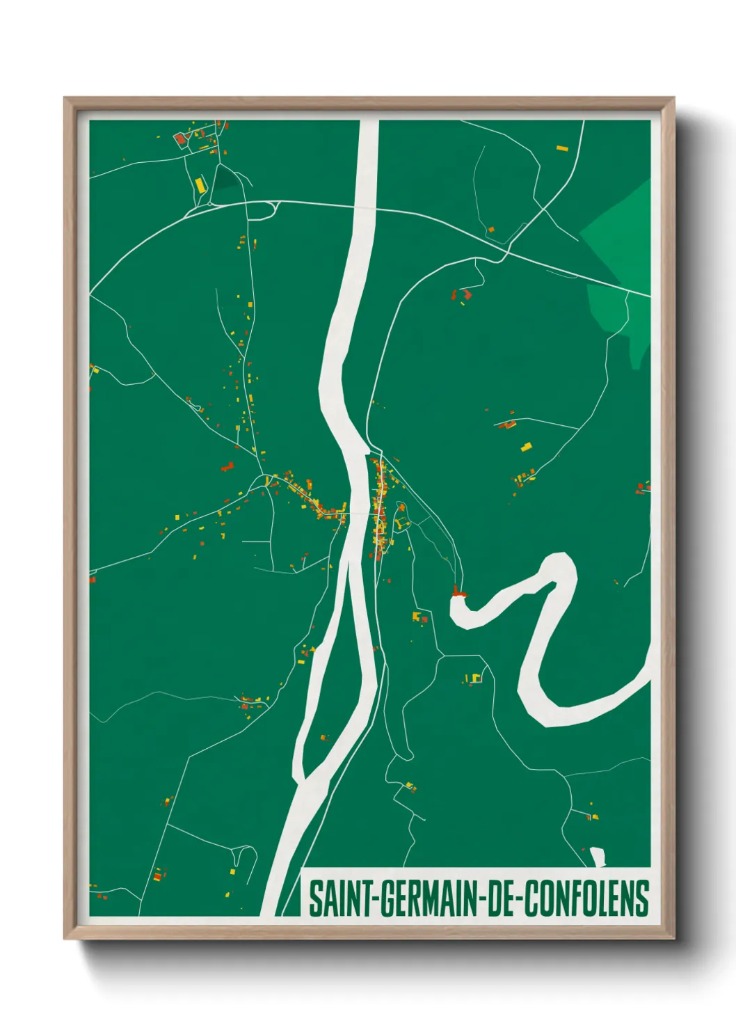 Une affiche de carte sur Saint-Germain-de-Confolens