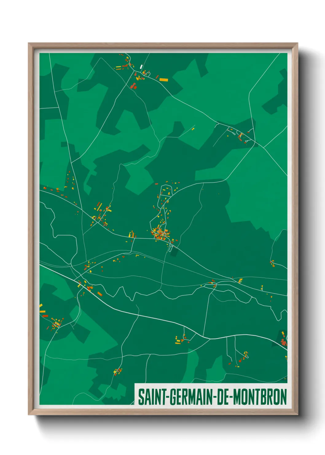 Une affiche de carte sur Saint-Germain-de-Montbron
