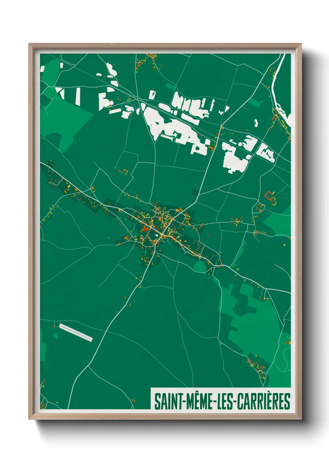 Une affiche de carte sur Saint-Même-les-Carrières