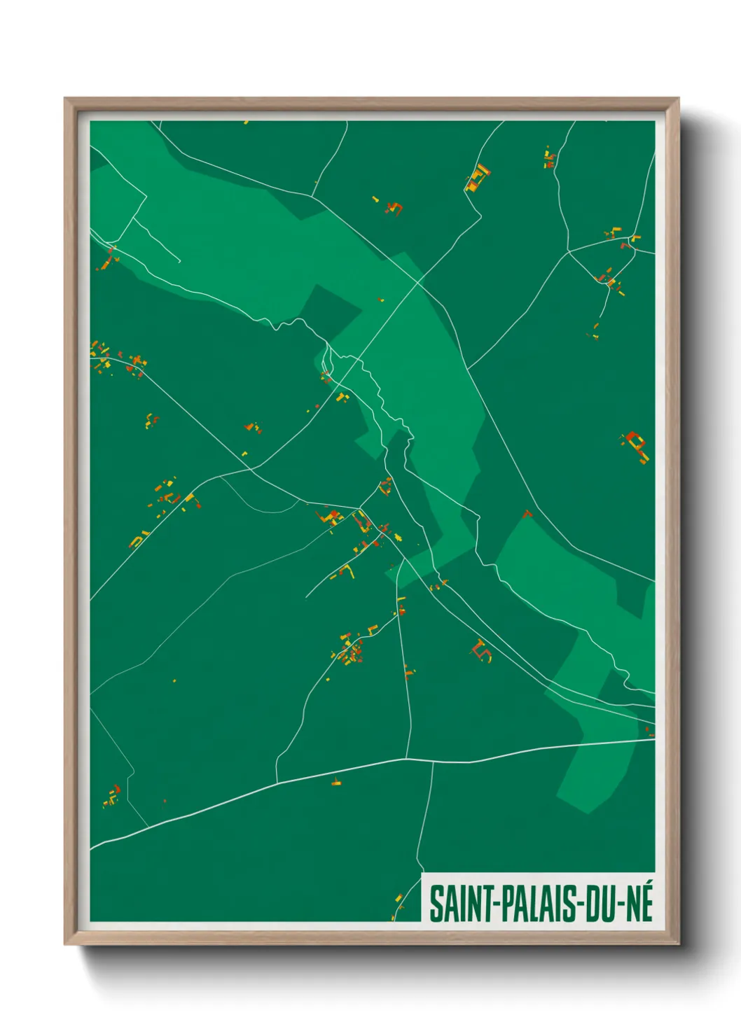 Une affiche de carte sur Saint-Palais-du-Né