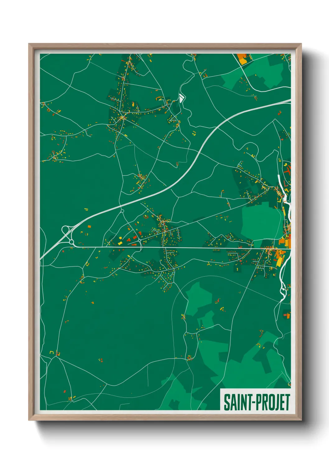 Une affiche de carte sur Saint-Projet