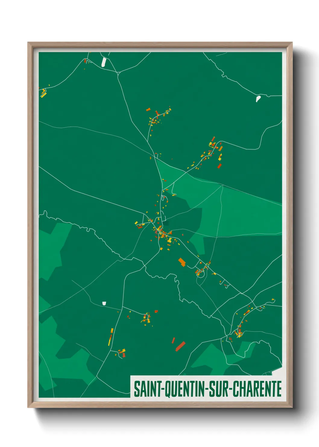 Une affiche de carte sur Saint-Quentin-sur-Charente