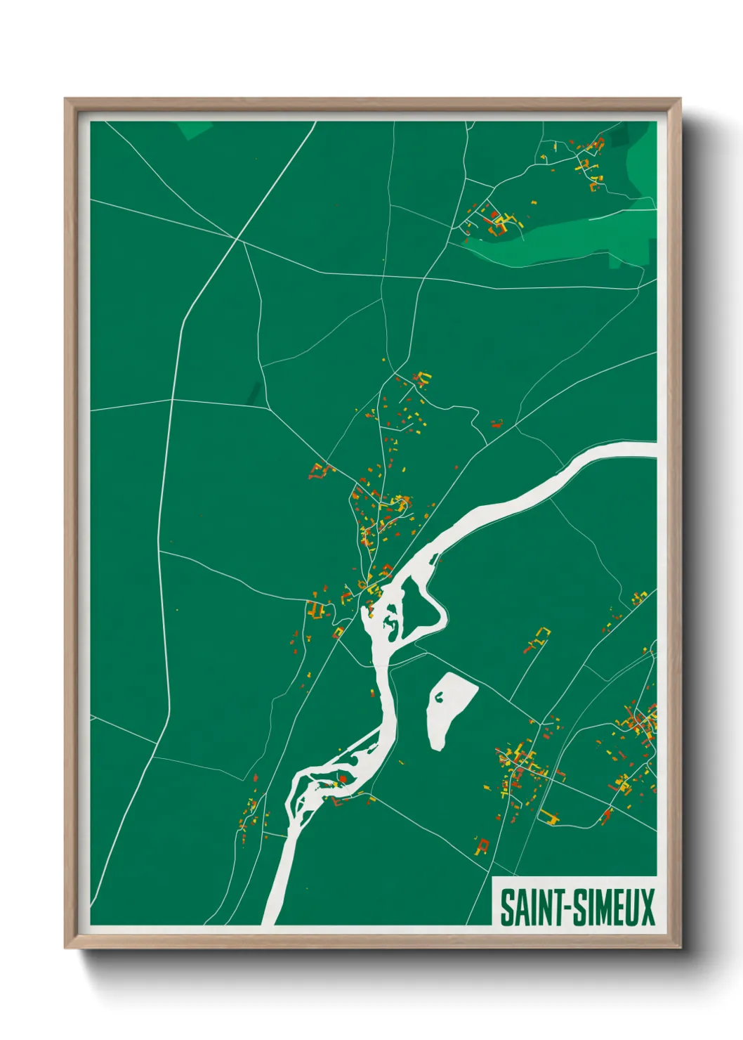 Une affiche de carte sur Saint-Simeux