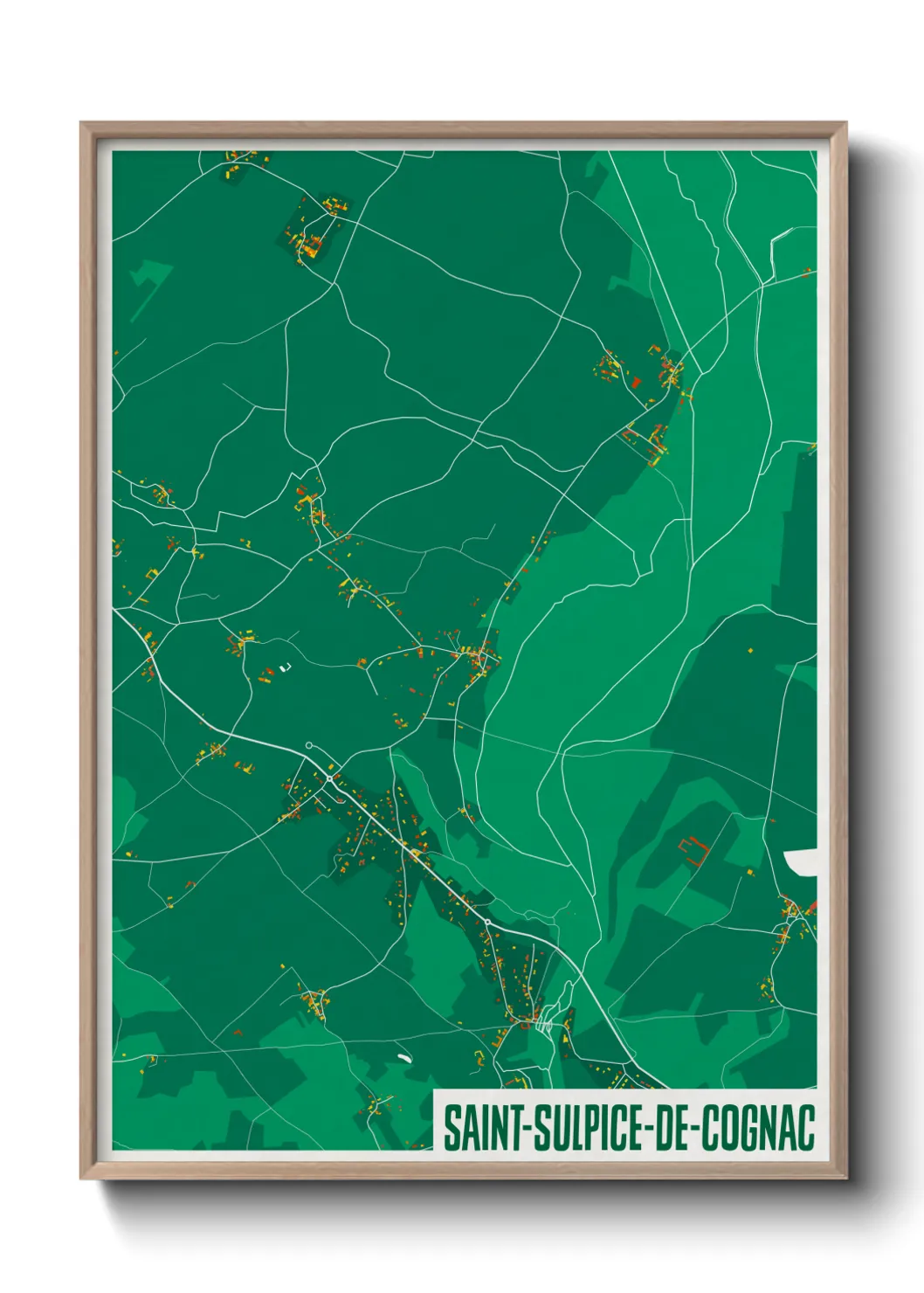 Une affiche de carte sur Saint-Sulpice-de-Cognac