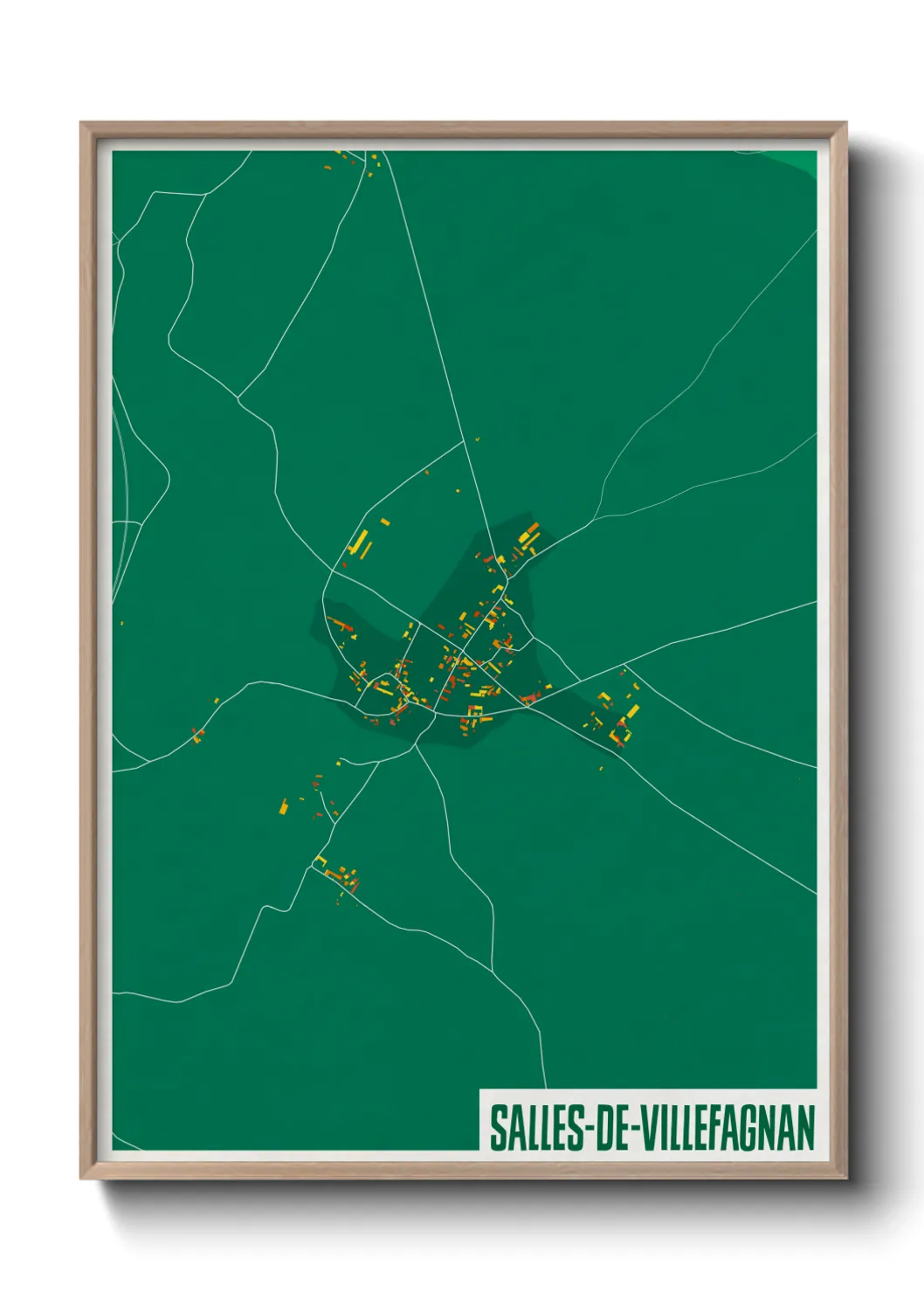 Une affiche de carte sur Salles-de-Villefagnan