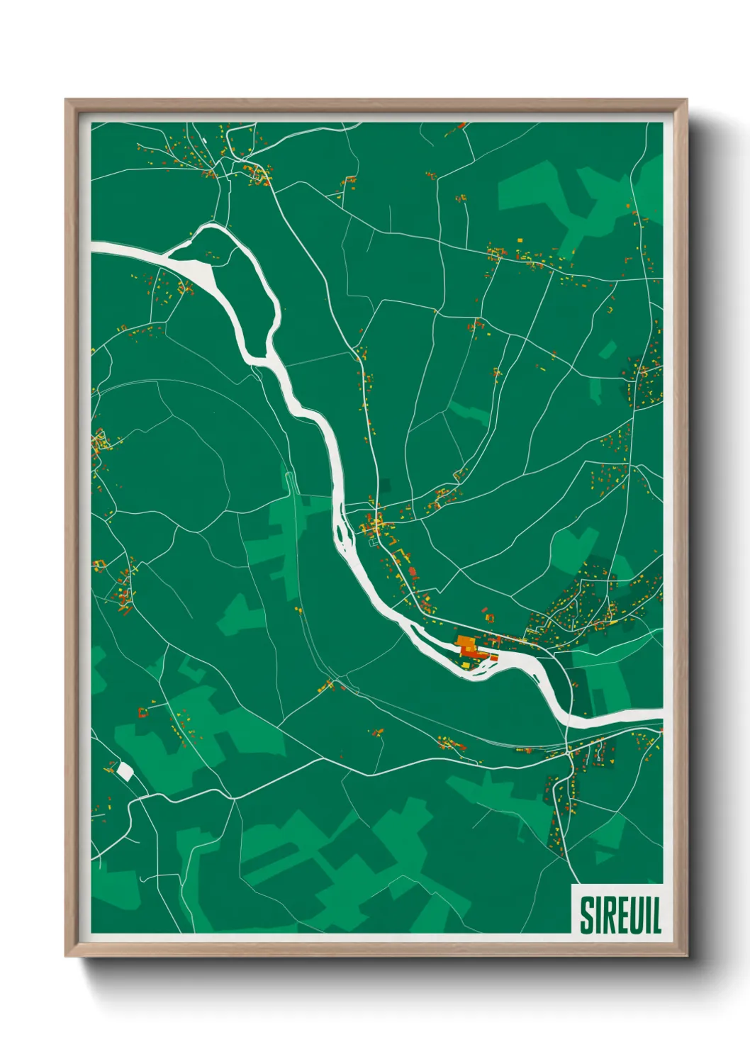 Une affiche de carte sur Sireuil