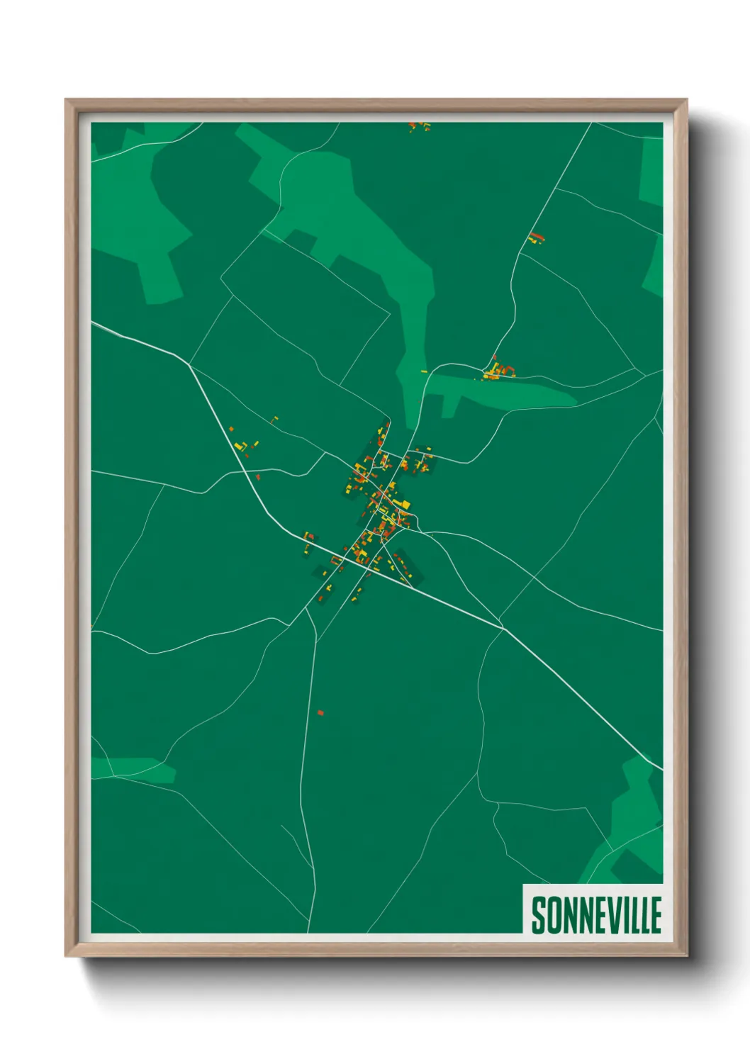 Une affiche de carte sur Sonneville