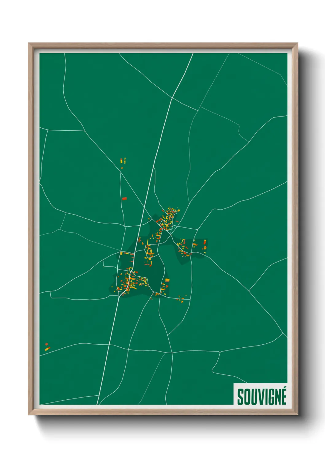 Une affiche de carte sur Souvigné