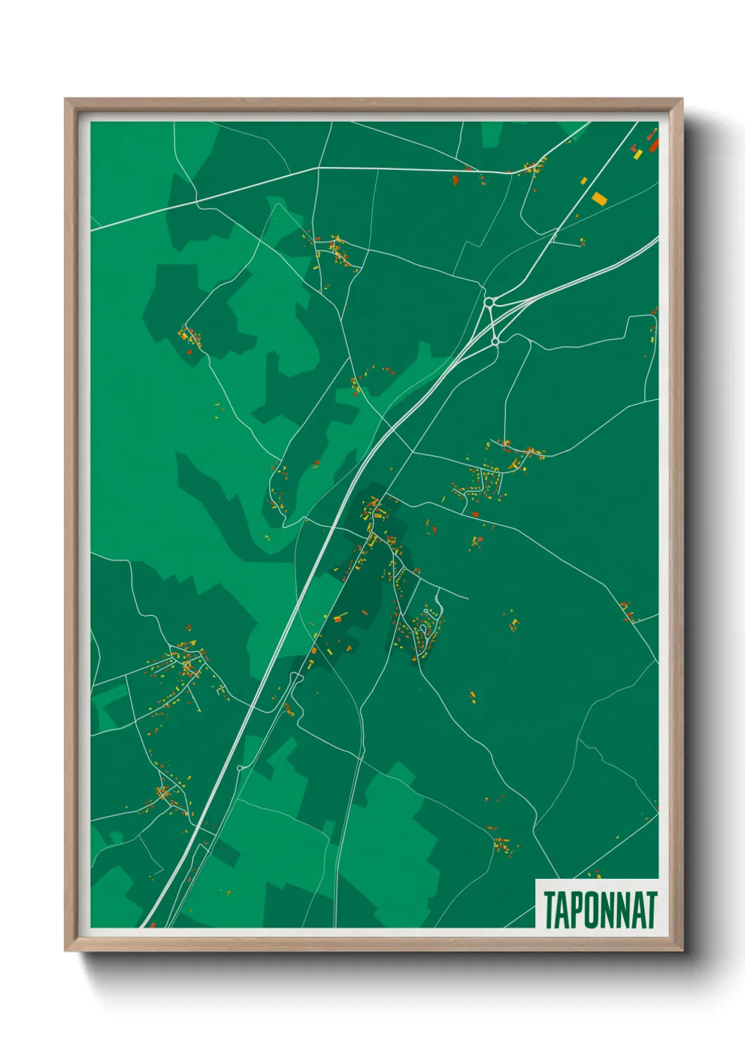 Une affiche de carte sur Taponnat