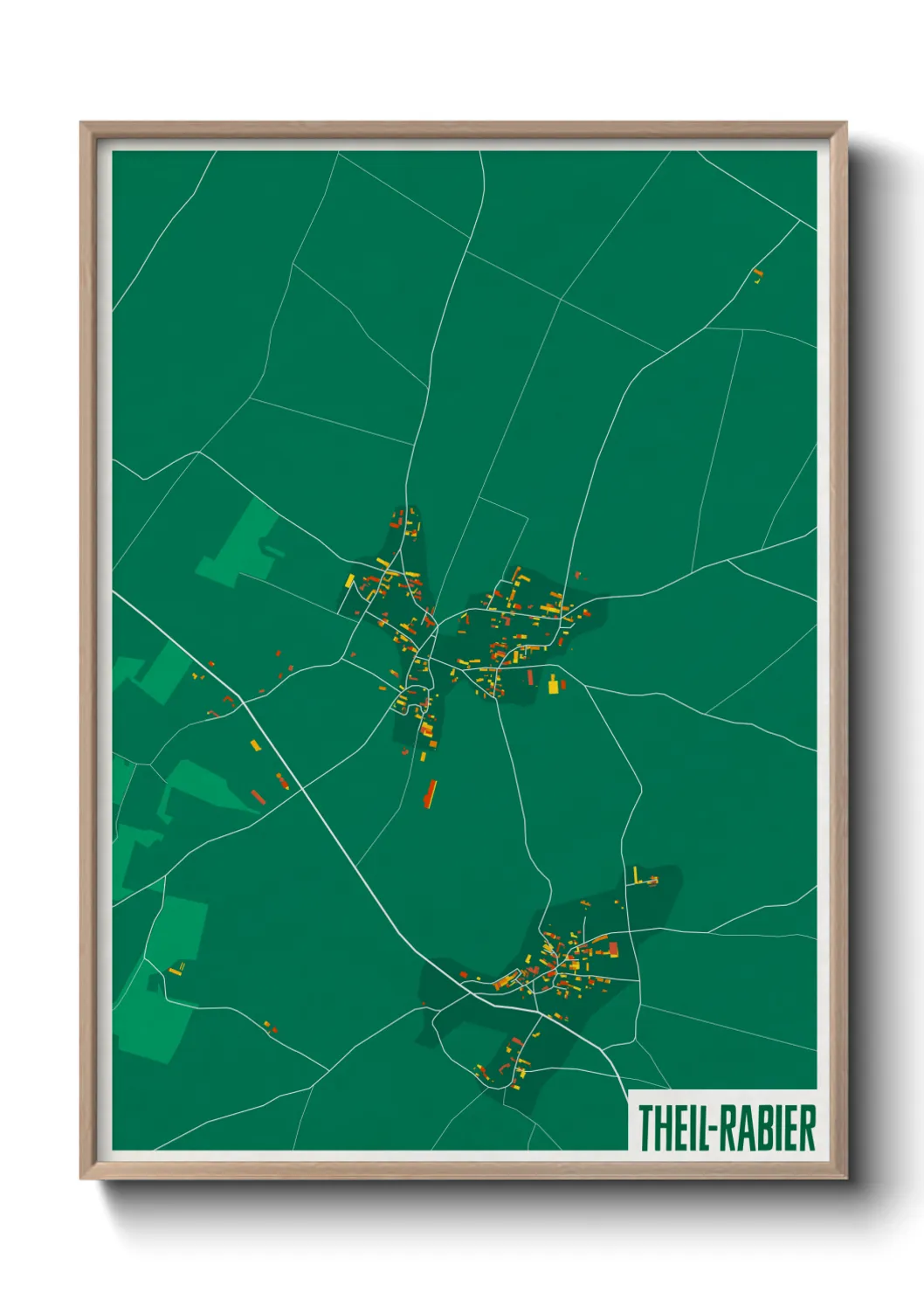 Une affiche de carte sur Theil-Rabier