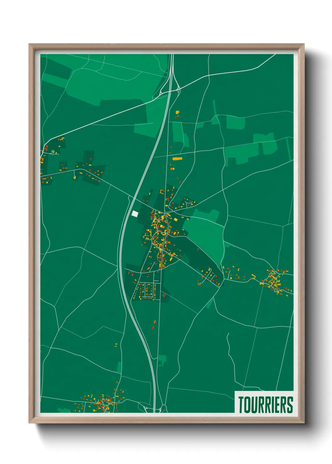 Une affiche de carte sur Tourriers