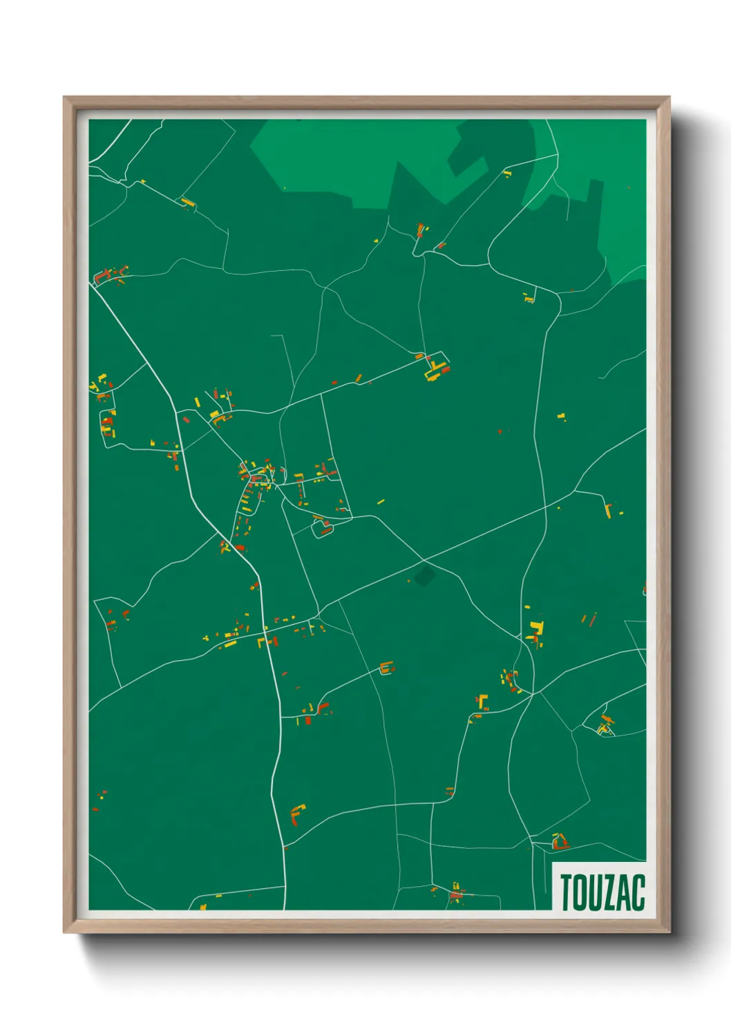 Une affiche de carte sur Touzac