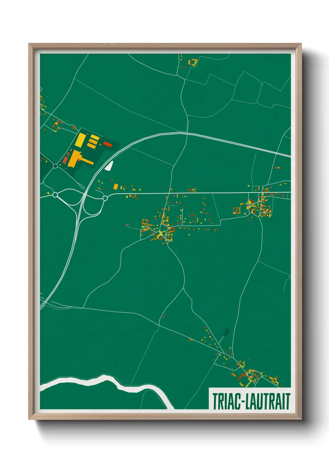 Une affiche de carte sur Triac-Lautrait