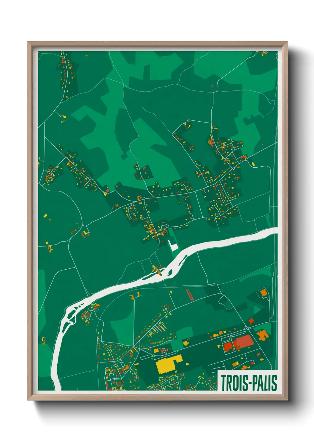 Une affiche de carte sur Trois-Palis