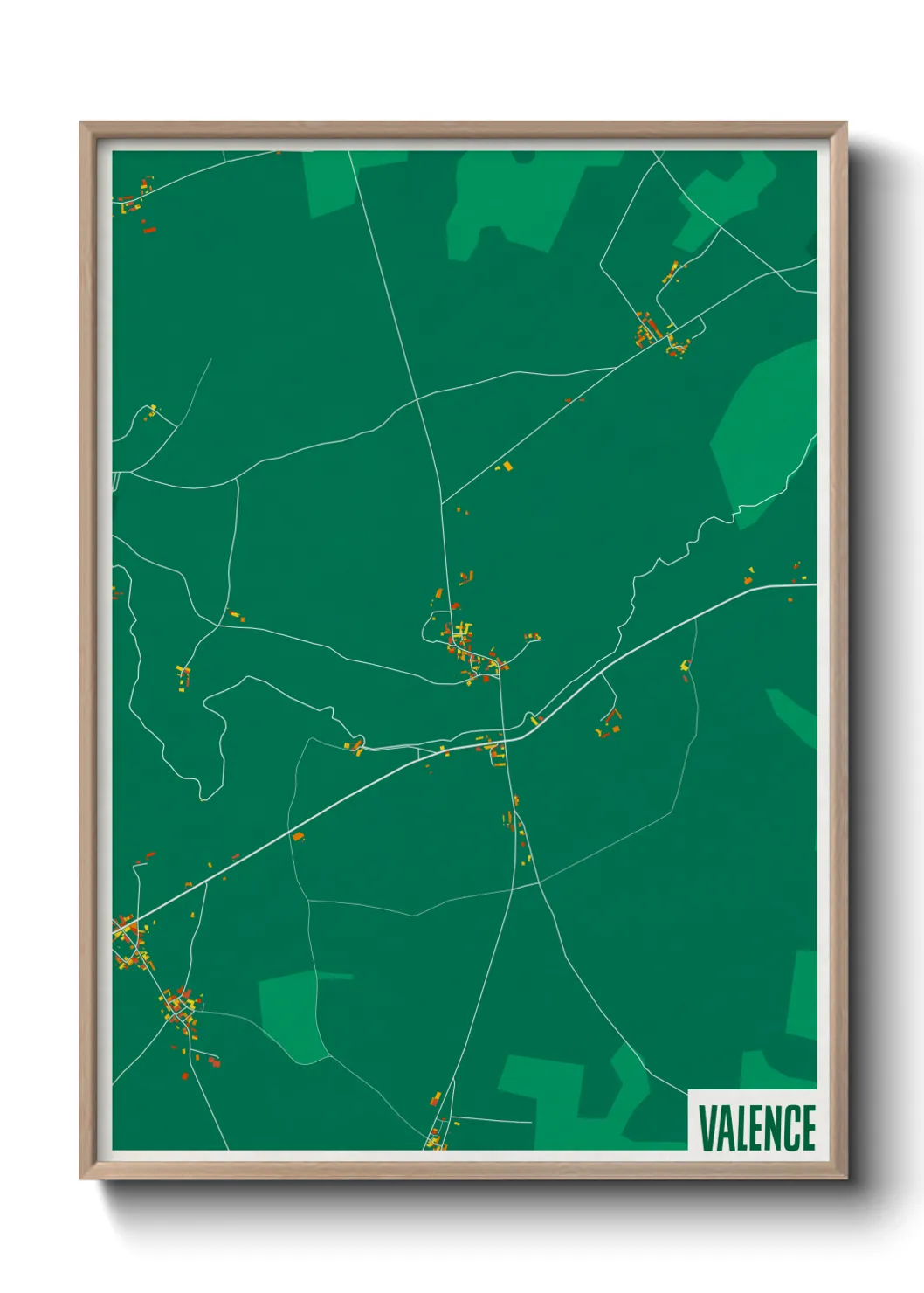 Une affiche de carte sur Valence