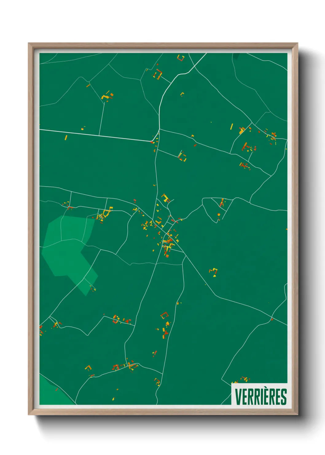 Une affiche de carte sur Verrières