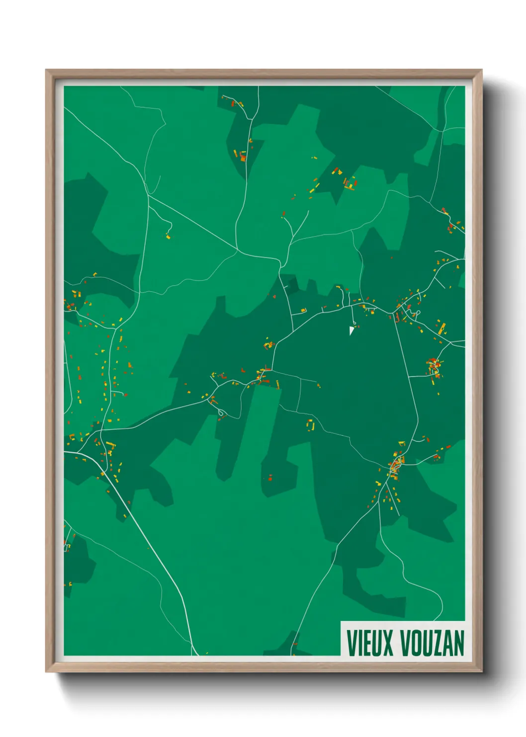 Une affiche de carte sur Vieux Vouzan