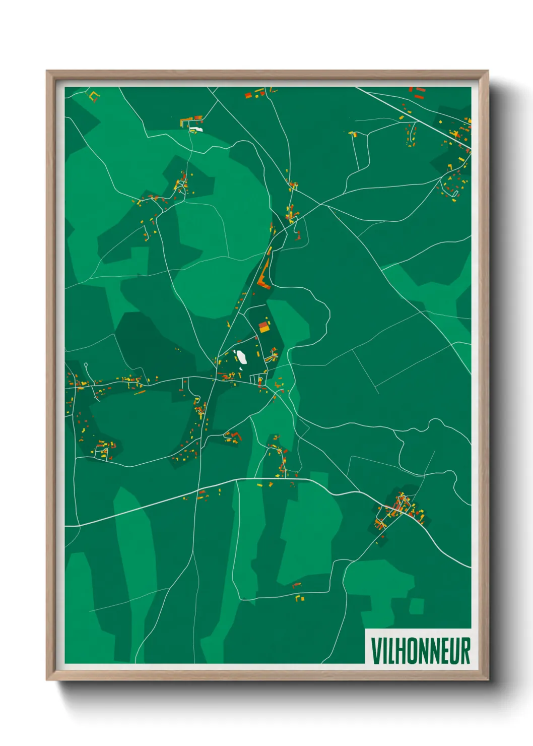 Une affiche de carte sur Vilhonneur