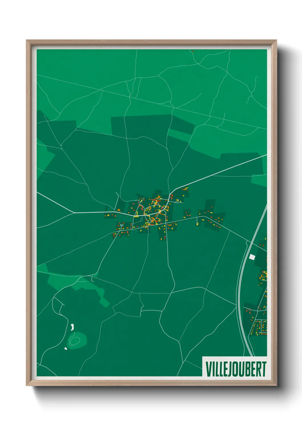 Une affiche de carte sur Villejoubert