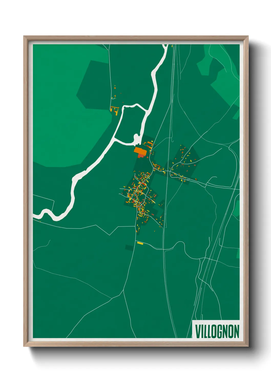 Une affiche de carte sur Villognon