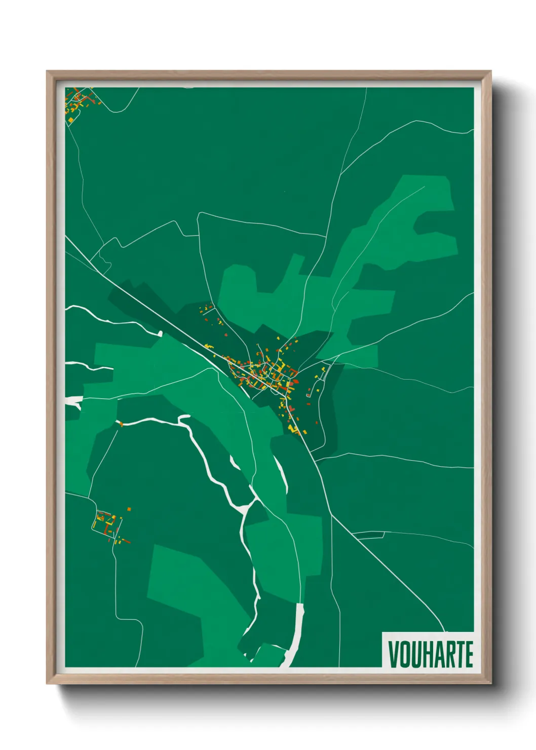 Une affiche de carte sur Vouharte