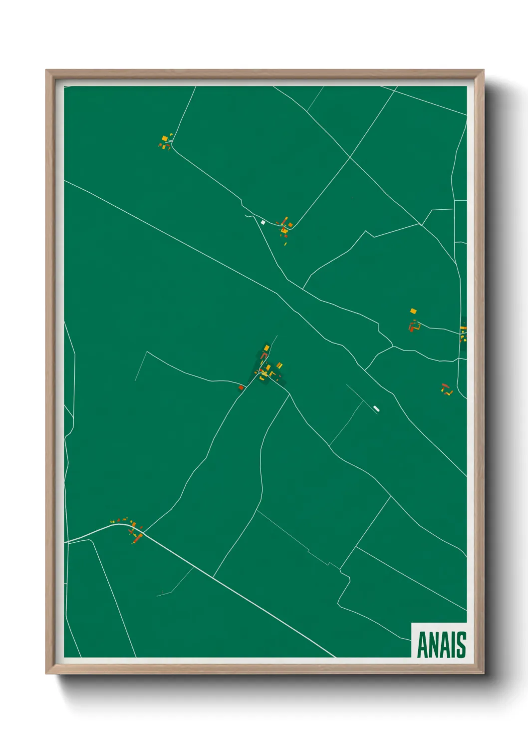 Une affiche de carte sur Anais