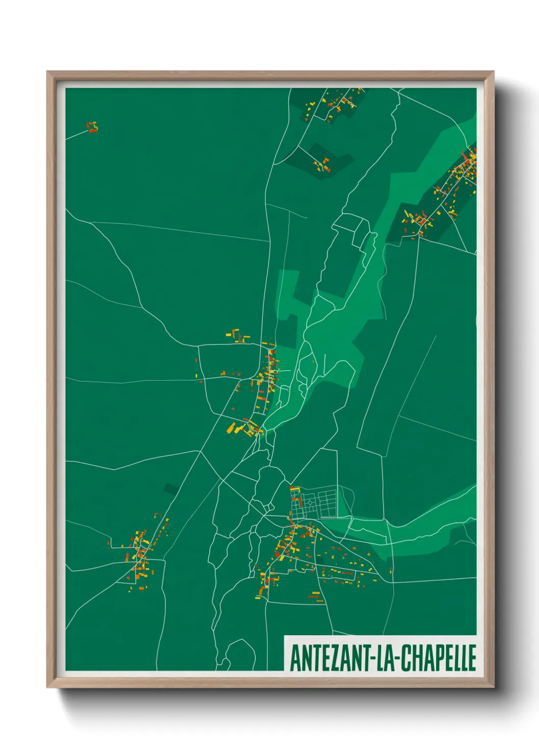 Une affiche de carte sur Antezant-la-Chapelle