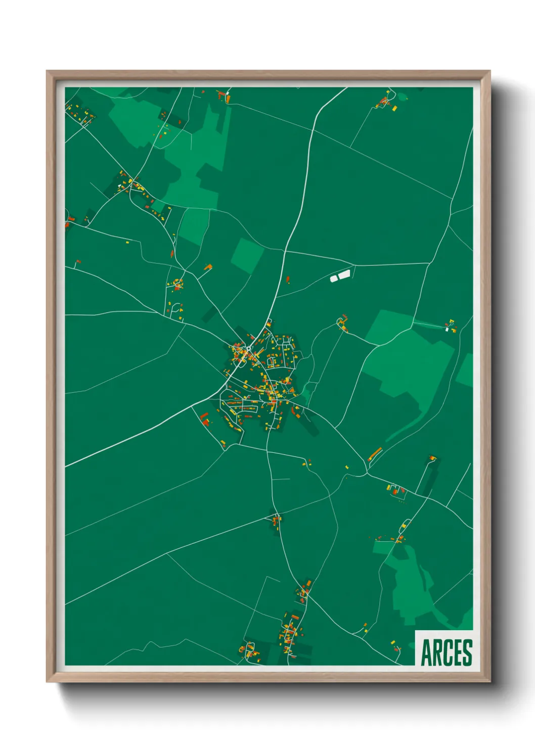 Une affiche de carte sur Arces