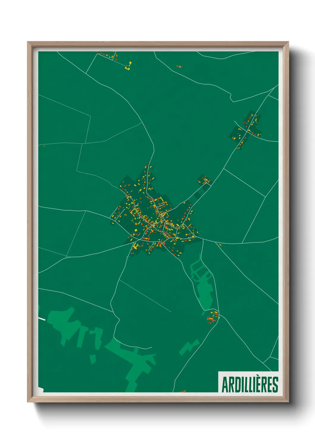 Une affiche de carte sur Ardillières