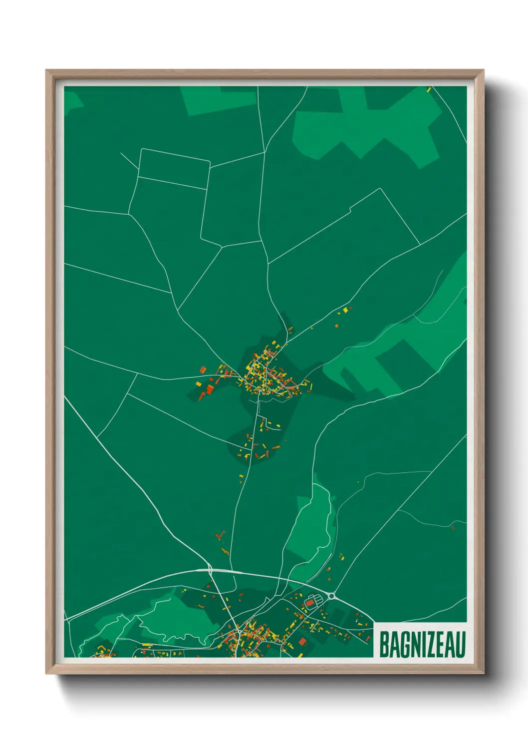 Une affiche de carte sur Bagnizeau