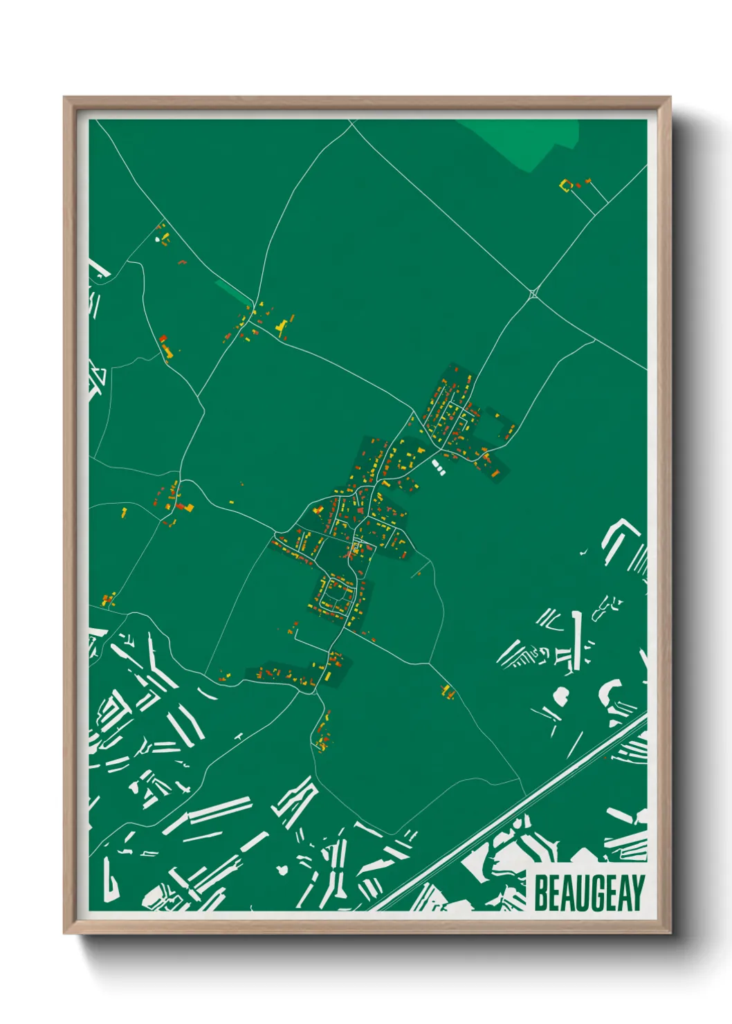 Une affiche de carte sur Beaugeay