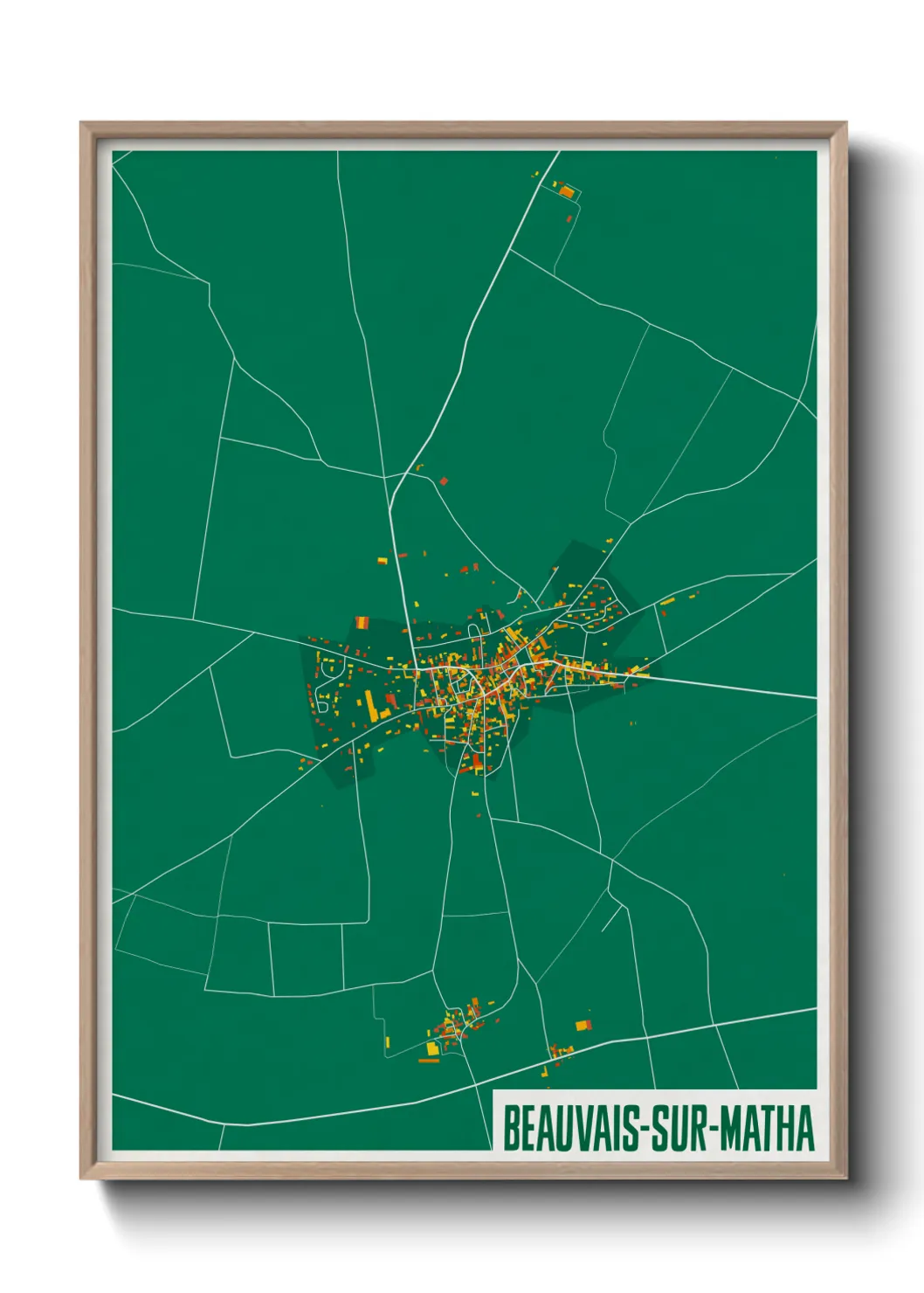 Une affiche de carte sur Beauvais-sur-Matha