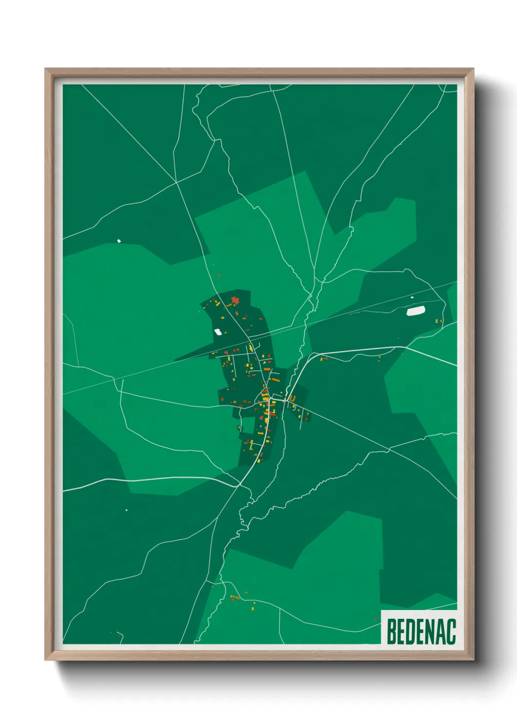 Une affiche de carte sur Bedenac