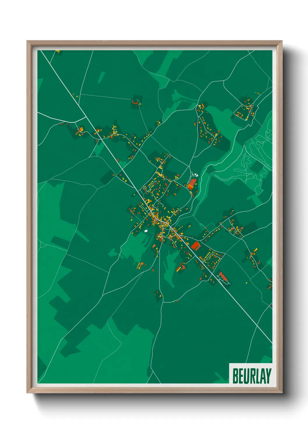 Une affiche de carte sur Beurlay
