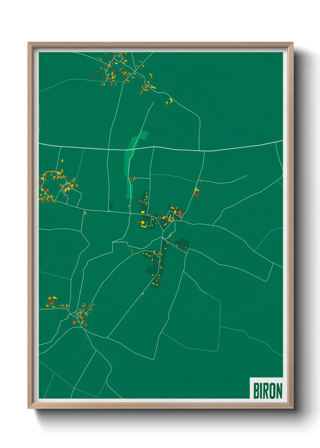 Une affiche de carte sur Biron