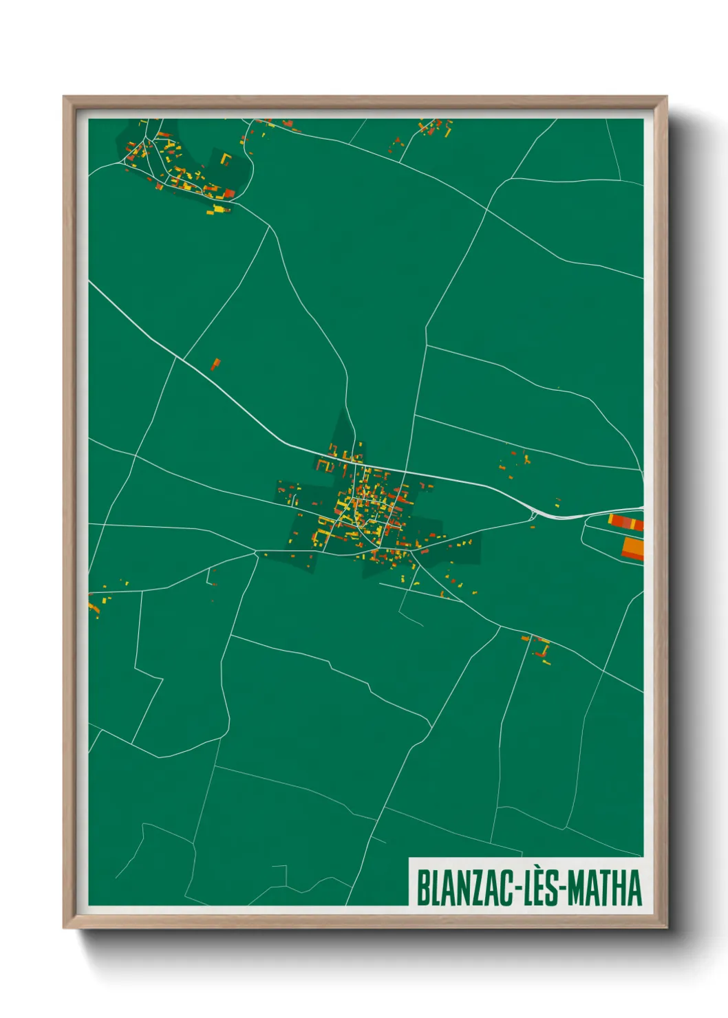 Une affiche de carte sur Blanzac-lès-Matha