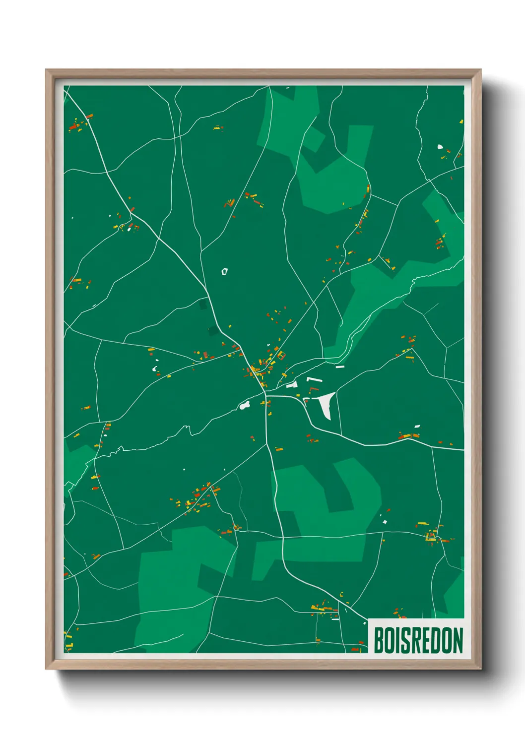 Une affiche de carte sur Boisredon