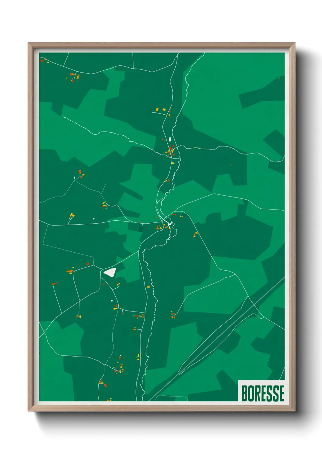 Une affiche de carte sur Boresse