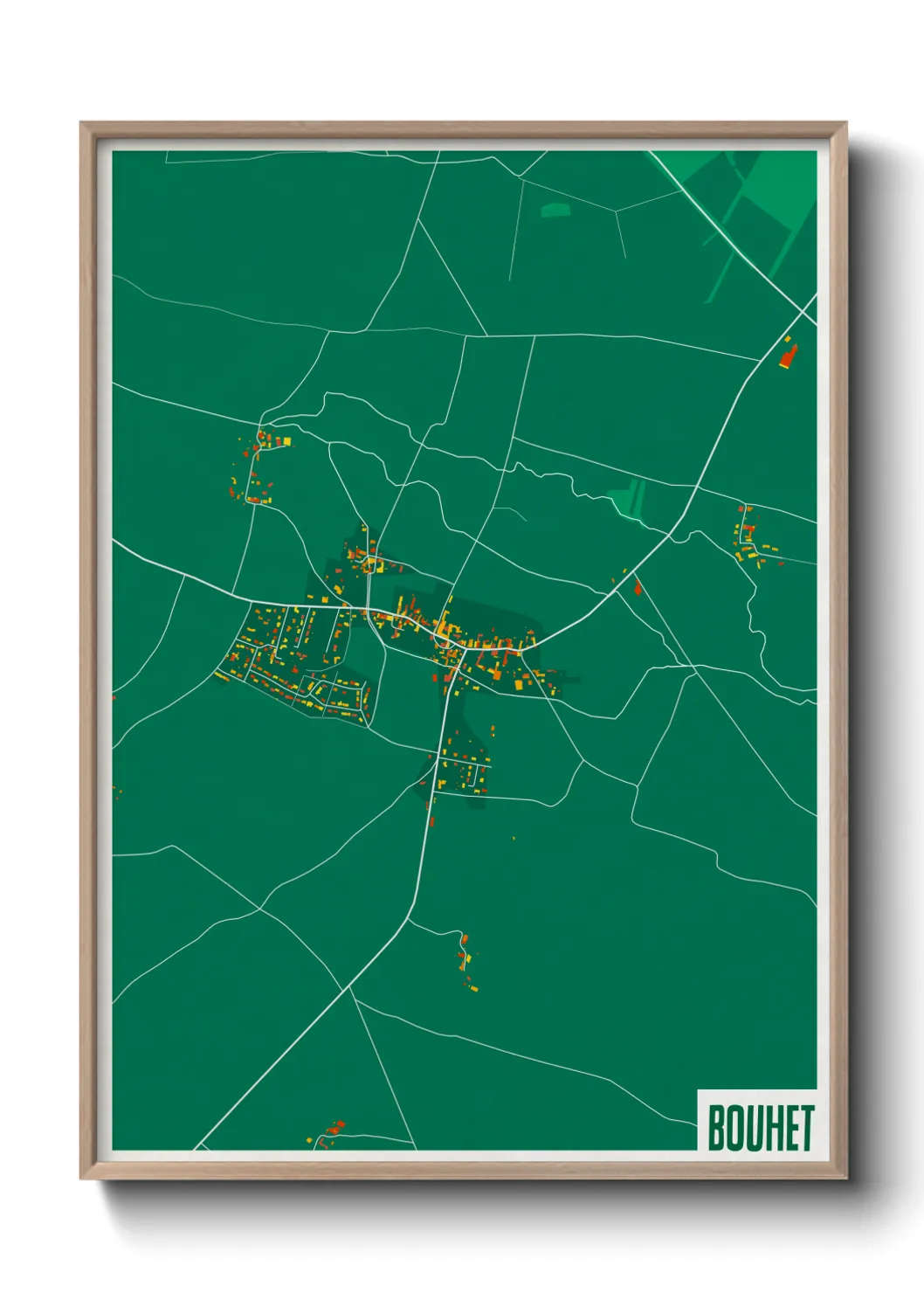 Une affiche de carte sur Bouhet