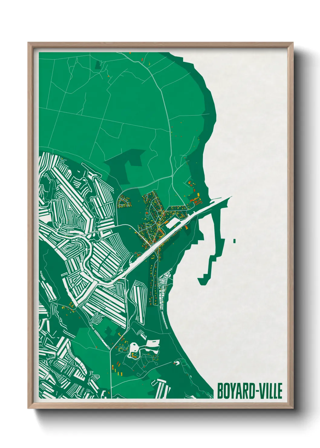 Une affiche de carte sur Boyard-Ville