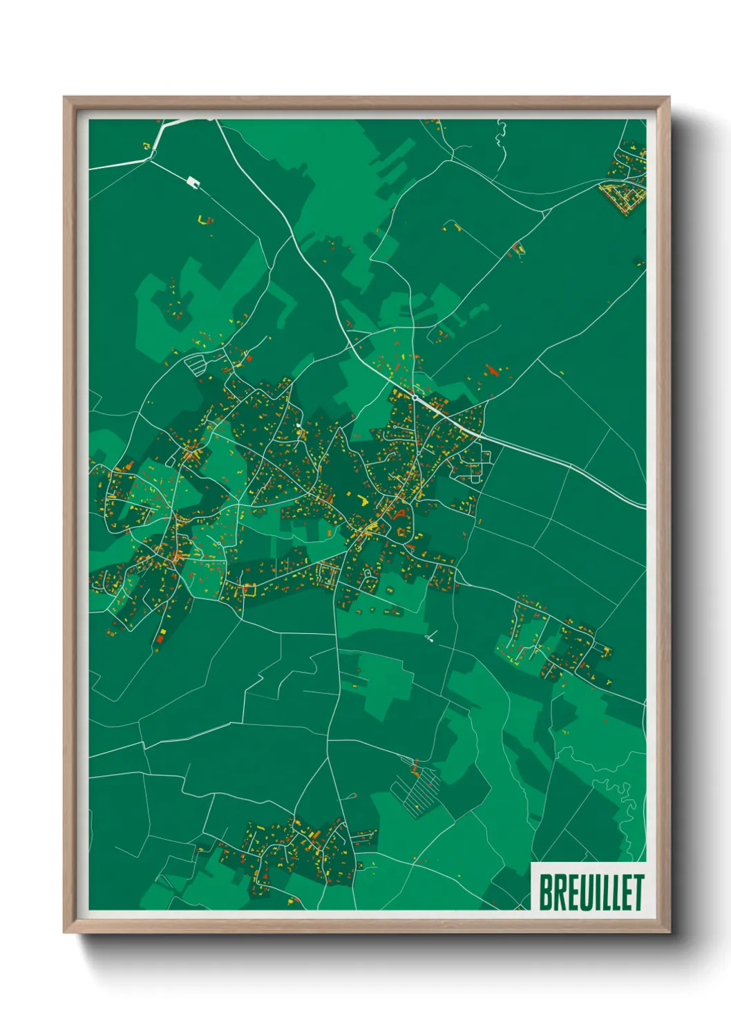 Une affiche de carte sur Breuillet
